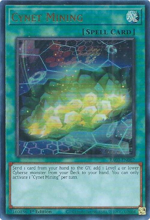 Cynet Mining (UR) RA03-EN067 card from Quarter Century Bonanza