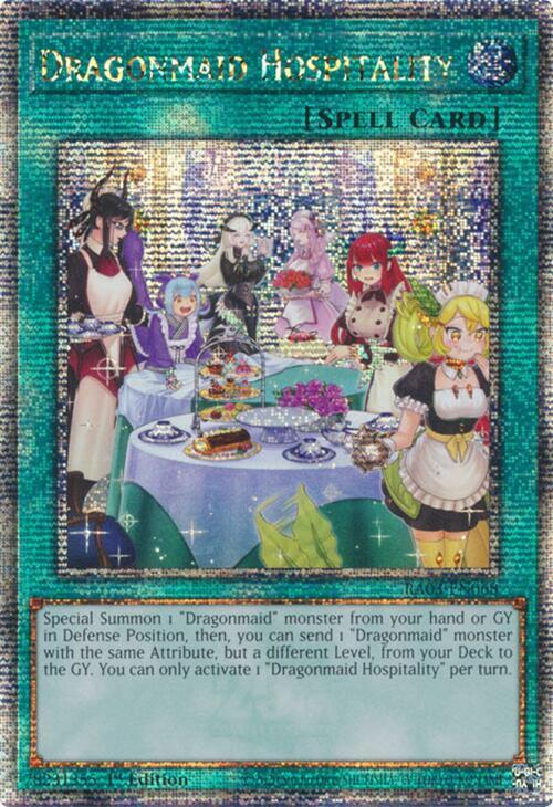 Dragonmaid Hospitality (Alternate Art) (Quarter Century Secret Rare) RA03-EN068 card from Quarter Century Bonanza