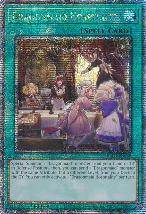 Dragonmaid Hospitality (Quarter Century Secret Rare) RA03-EN068 card from Quarter Century Bonanza
