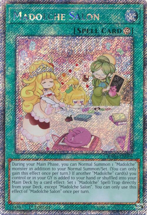 Madolche Salon (Platinum Secret Rare) RA03-EN069 card from Quarter Century Bonanza