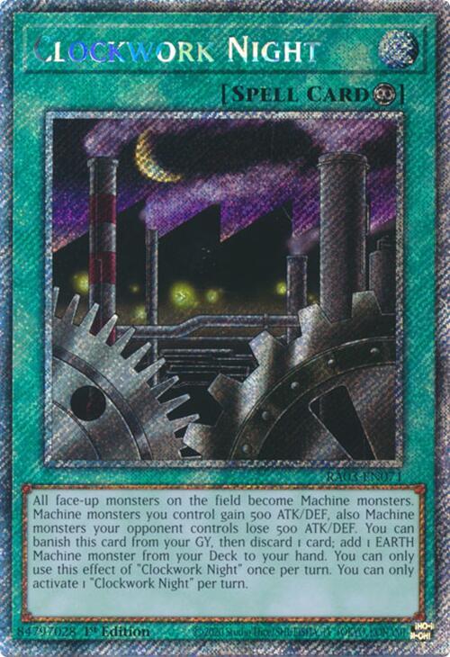 Clockwork Night (Platinum Secret Rare) RA03-EN071 card from Quarter Century Bonanza
