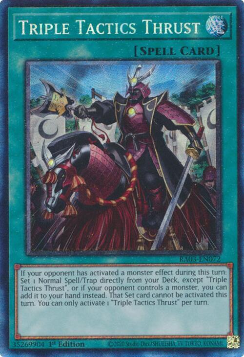 Triple Tactics Thrust (PCR) RA03-EN072 card from Quarter Century Bonanza