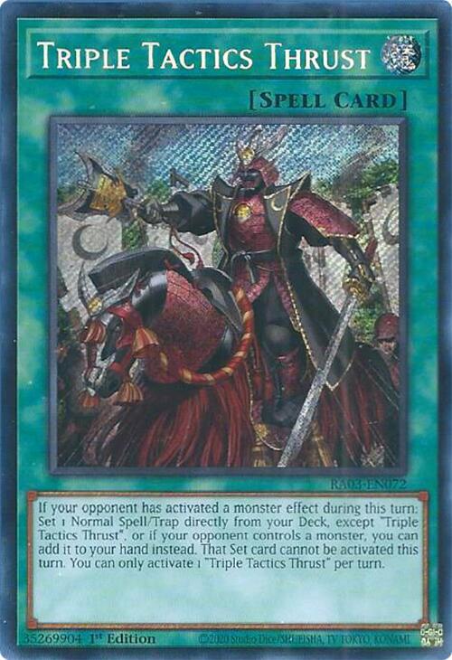 Triple Tactics Thrust (Secret Rare) RA03-EN072 card from Quarter Century Bonanza