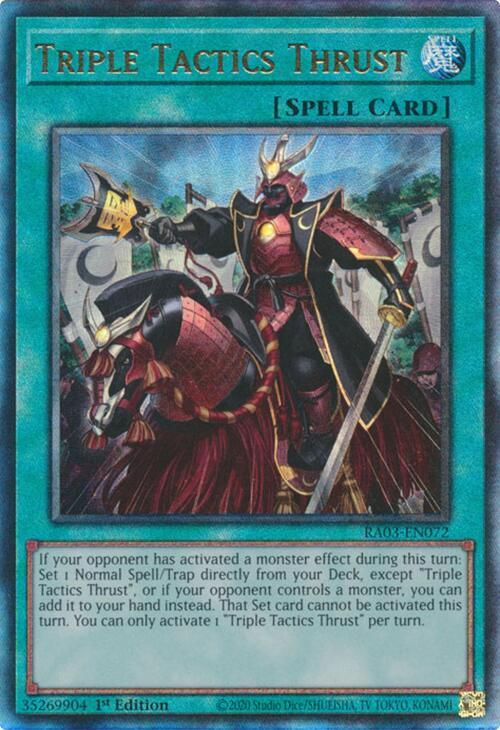 Triple Tactics Thrust (PUR) RA03-EN072 card from Quarter Century Bonanza