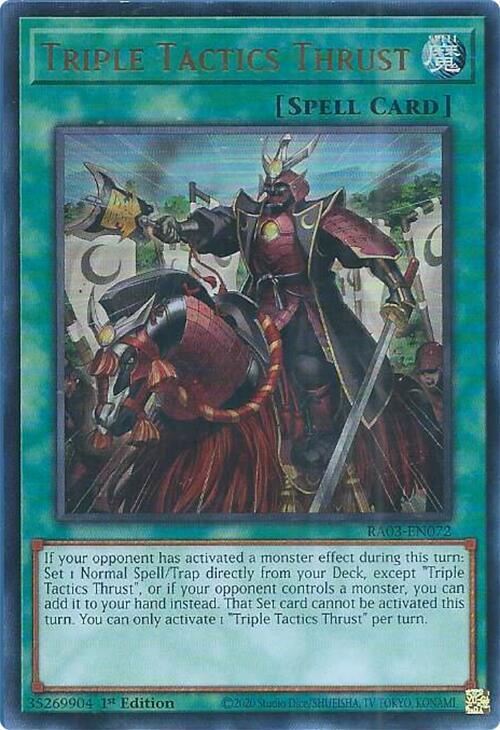 Triple Tactics Thrust (UR) RA03-EN072 card from Quarter Century Bonanza