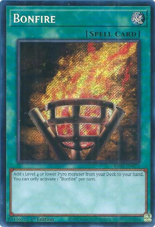 Bonfire (Secret Rare) RA03-EN073 card from Quarter Century Bonanza