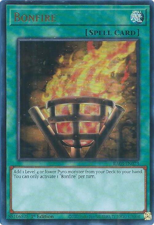 Bonfire (UR) RA03-EN073 card from Quarter Century Bonanza