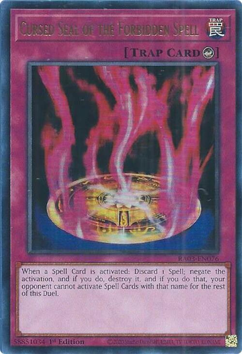 Cursed Seal of the Forbidden Spell (UR) RA03-EN076 card from Quarter Century Bonanza
