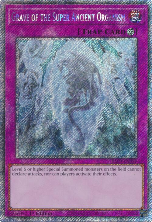 Grave of the Super Ancient Organism (Platinum Secret Rare) RA03-EN077 card from Quarter Century Bonanza