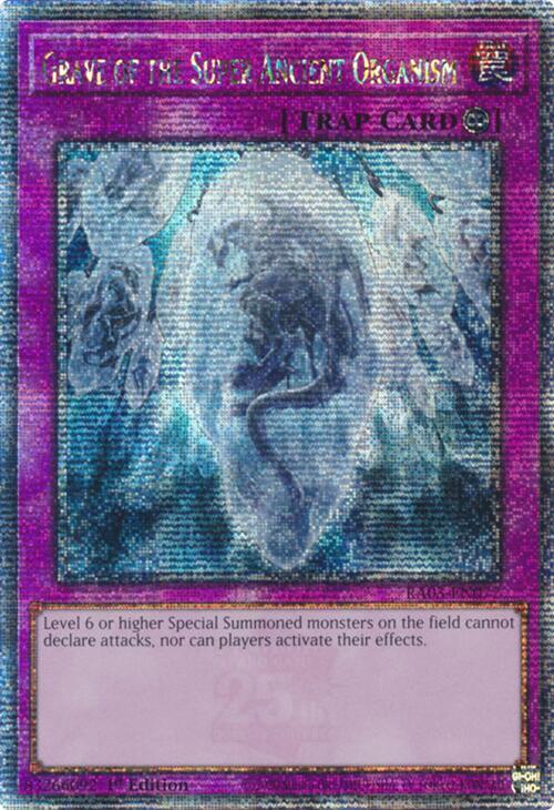 Grave of the Super Ancient Organism (Quarter Century Secret Rare) RA03-EN077 card from Quarter Century Bonanza