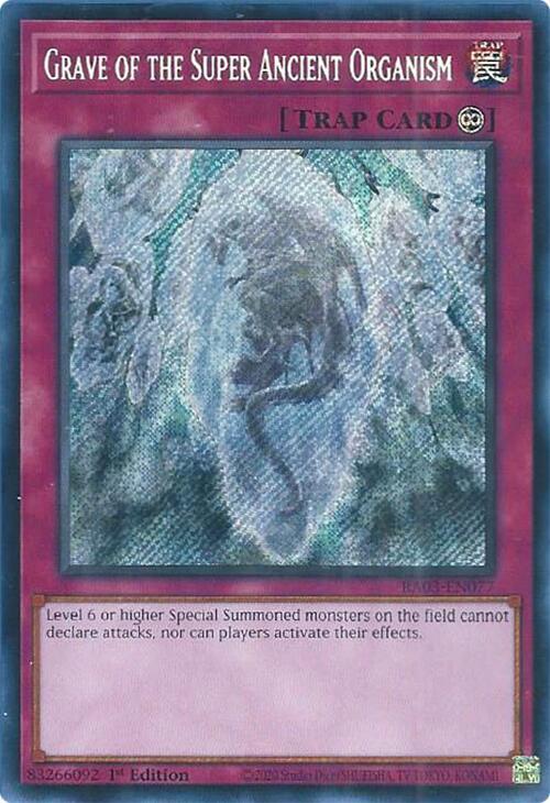Grave of the Super Ancient Organism (Secret Rare) RA03-EN077 card from Quarter Century Bonanza