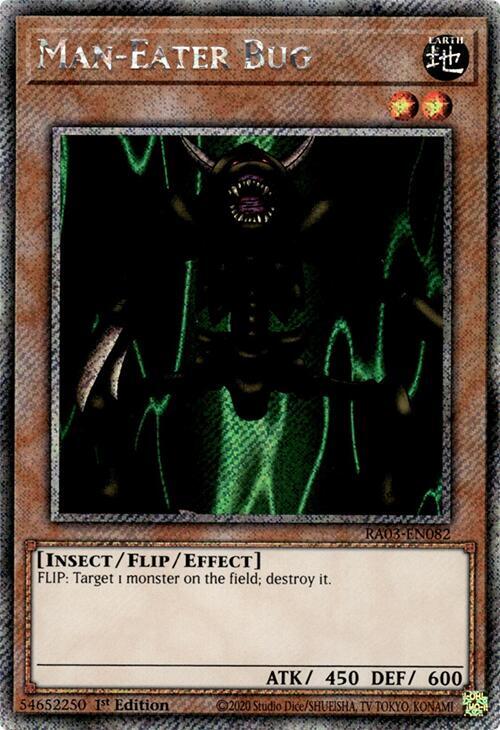 Man-Eater Bug (Platinum Secret Rare) RA03-EN082 card from Quarter Century Bonanza