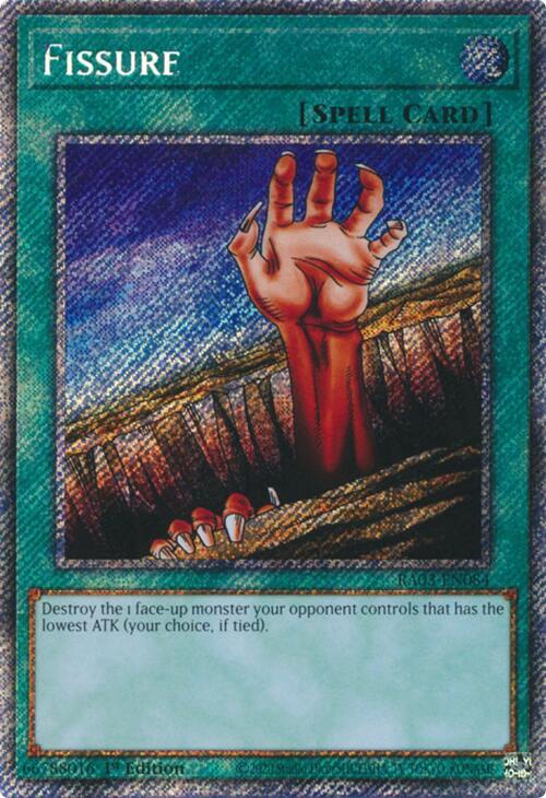 Fissure (Platinum Secret Rare) RA03-EN084 card from Quarter Century Bonanza