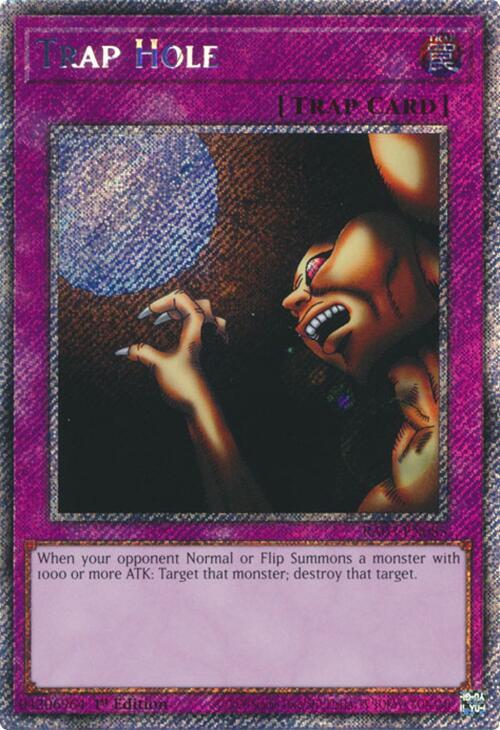 Trap Hole (Platinum Secret Rare) RA03-EN085 card from Quarter Century Bonanza