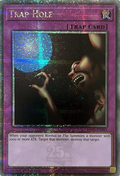 Trap Hole (Quarter Century Secret Rare) RA03-EN085 card from Quarter Century Bonanza