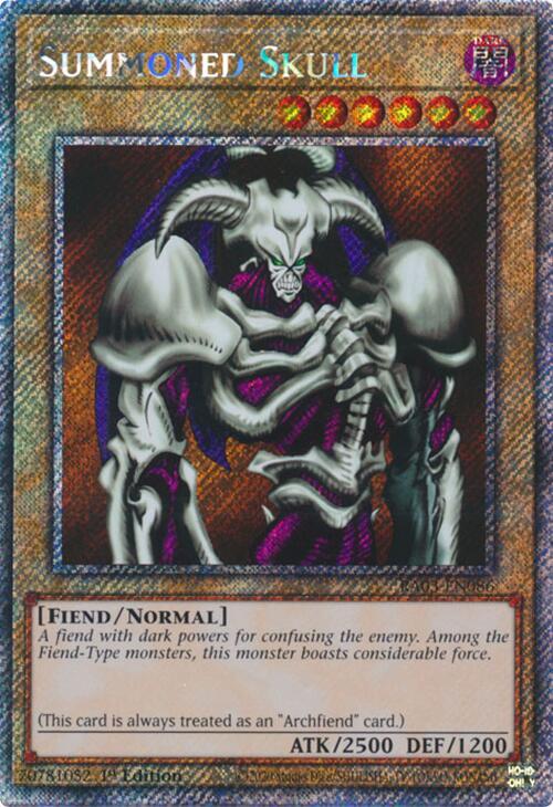 Summoned Skull (Platinum Secret Rare) RA03-EN086 card from Quarter Century Bonanza