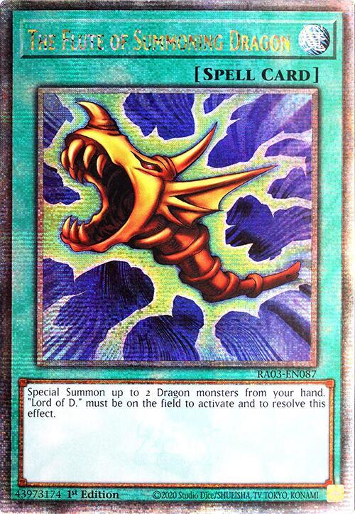 The Flute of Summoning Dragon (Quarter Century Secret Rare) RA03-EN087 card from Quarter Century Bonanza
