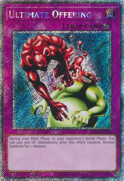 Ultimate Offering (Platinum Secret Rare) RA03-EN088 card from Quarter Century Bonanza