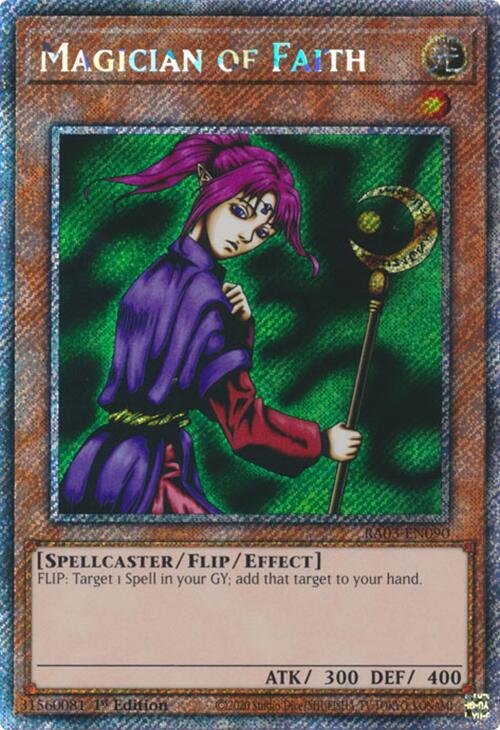 Magician of Faith (Platinum Secret Rare) RA03-EN090 card from Quarter Century Bonanza