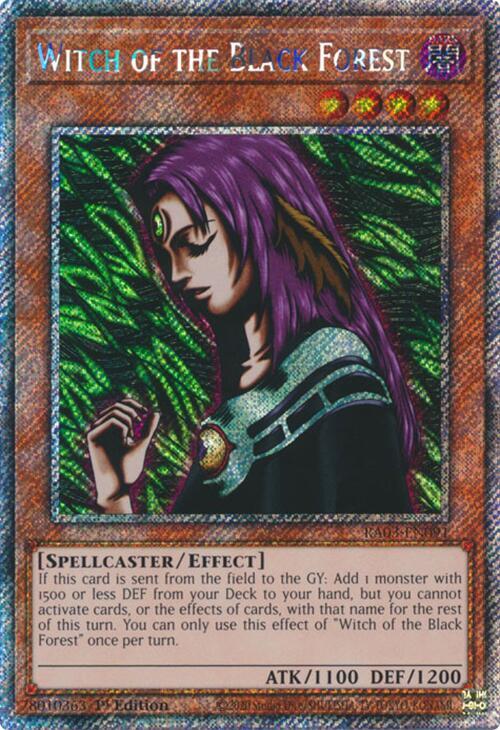 Witch of the Black Forest (Platinum Secret Rare) RA03-EN091 card from Quarter Century Bonanza
