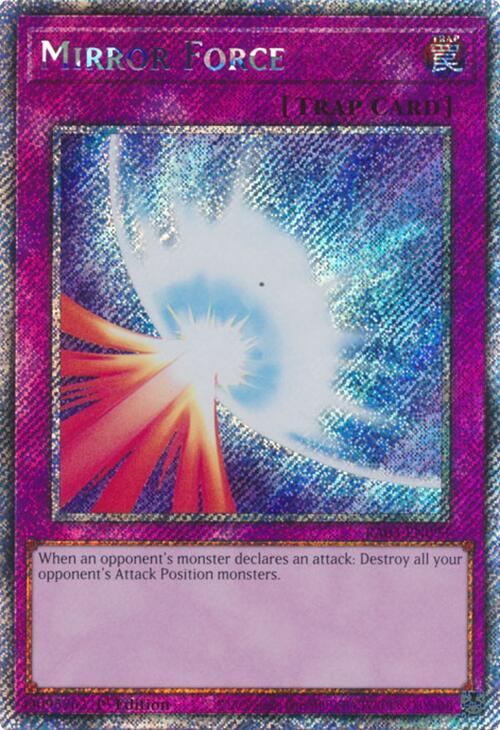 Mirror Force (Platinum Secret Rare) RA03-EN093 card from Quarter Century Bonanza