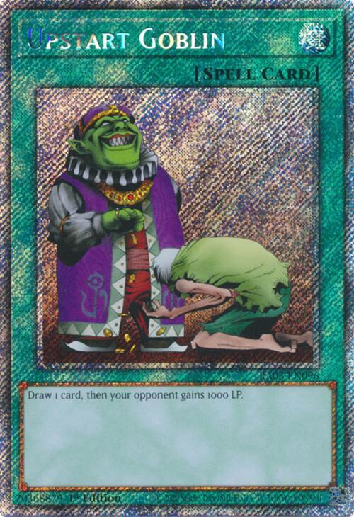 Upstart Goblin (Platinum Secret Rare) RA03-EN096 card from Quarter Century Bonanza