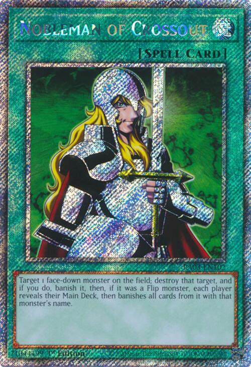 Nobleman of Crossout (Platinum Secret Rare) RA03-EN102 card from Quarter Century Bonanza