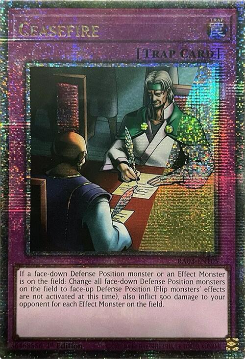 Ceasefire (Quarter Century Secret Rare) RA03-EN105 card from Quarter Century Bonanza