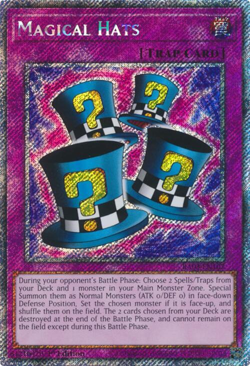 Magical Hats (Platinum Secret Rare) RA03-EN107 card from Quarter Century Bonanza