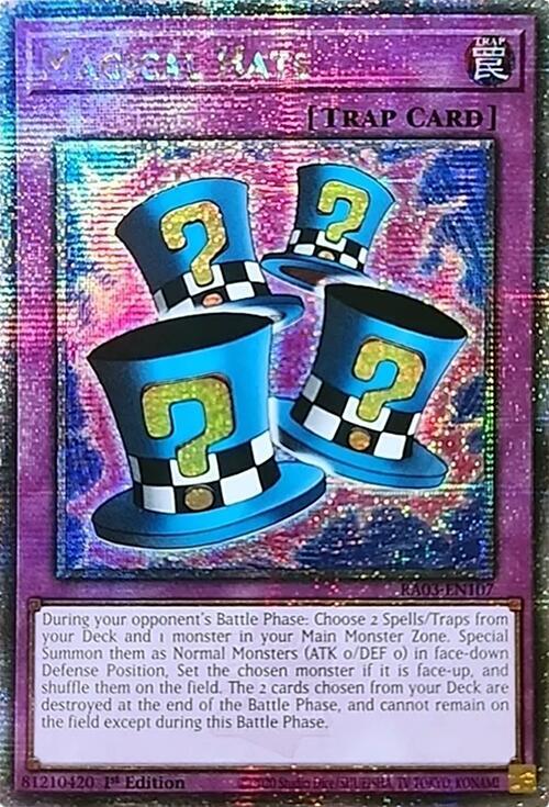 Magical Hats (Quarter Century Secret Rare) RA03-EN107 card from Quarter Century Bonanza