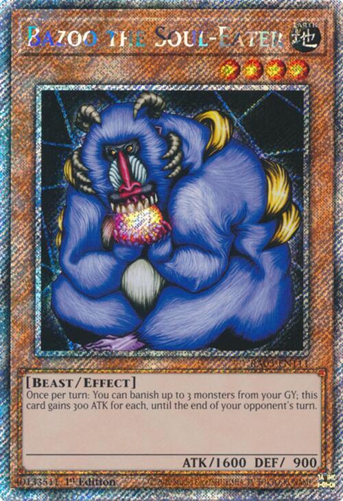 Bazoo the Soul-Eater (Platinum Secret Rare) RA03-EN111 card from Quarter Century Bonanza