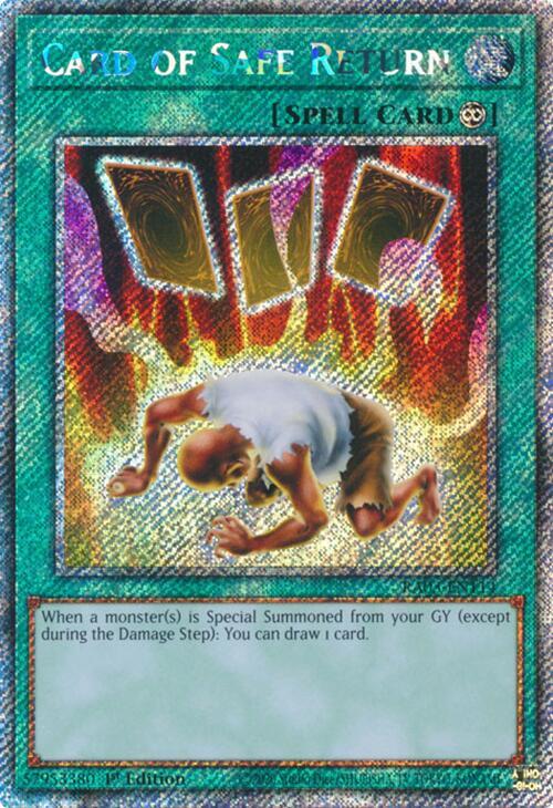 Card of Safe Return (Platinum Secret Rare) RA03-EN114 card from Quarter Century Bonanza