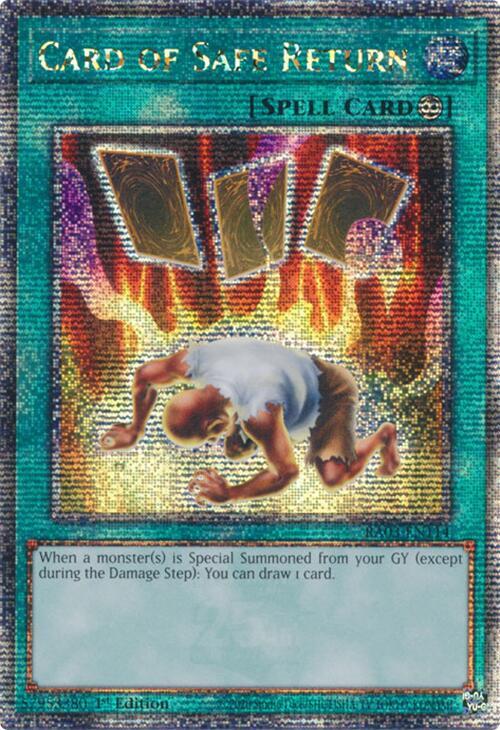 Card of Safe Return (Quarter Century Secret Rare) RA03-EN114 card from Quarter Century Bonanza