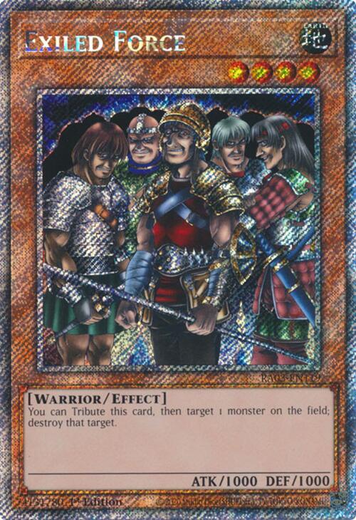 Exiled Force (Platinum Secret Rare) RA03-EN119 card from Quarter Century Bonanza