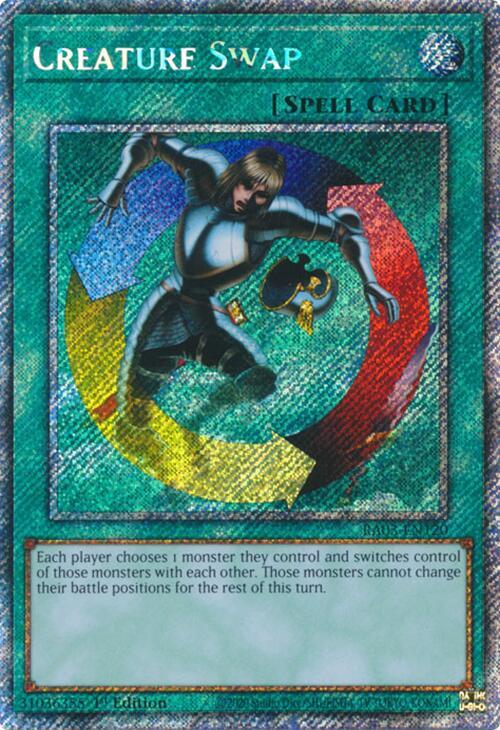 Creature Swap (Platinum Secret Rare) RA03-EN120 card from Quarter Century Bonanza