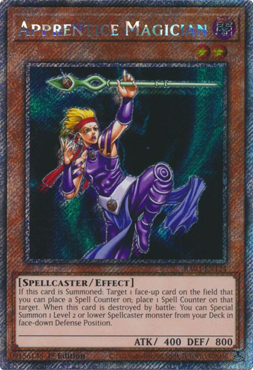 Apprentice Magician (Platinum Secret Rare) RA03-EN124 card from Quarter Century Bonanza