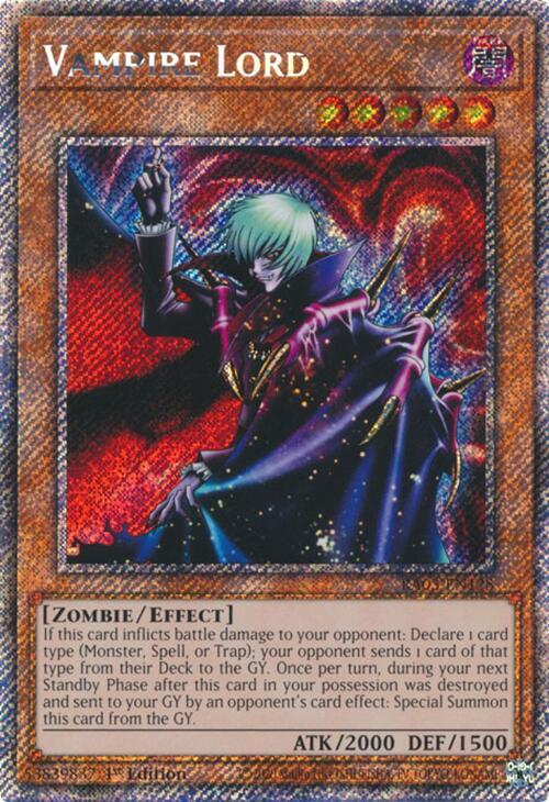 Vampire Lord (Platinum Secret Rare) RA03-EN128 card from Quarter Century Bonanza