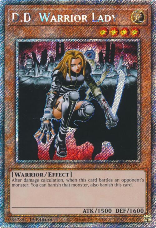 D.D. Warrior Lady (Platinum Secret Rare) RA03-EN129 card from Quarter Century Bonanza