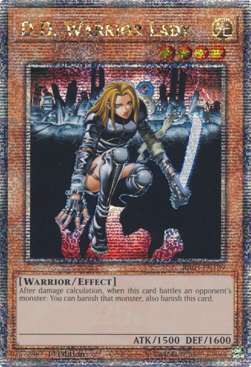 D.D. Warrior Lady (Quarter Century Secret Rare) RA03-EN129 card from Quarter Century Bonanza
