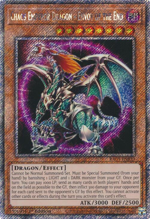 Chaos Emperor Dragon - Envoy of the End (Platinum Secret Rare) RA03-EN133 card from Quarter Century Bonanza