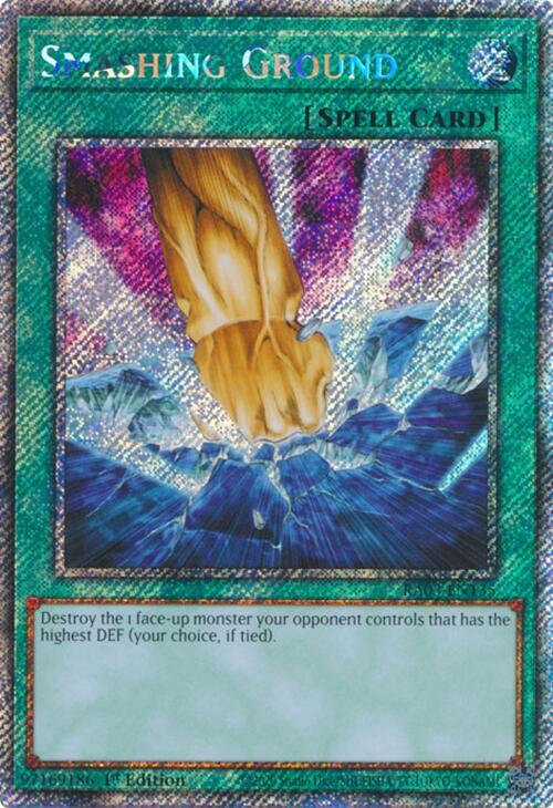 Smashing Ground (Platinum Secret Rare) RA03-EN135 card from Quarter Century Bonanza
