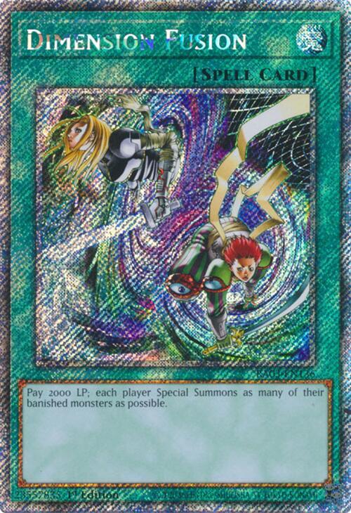 Dimension Fusion (Platinum Secret Rare) RA03-EN136 card from Quarter Century Bonanza