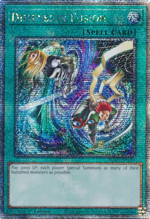 Dimension Fusion (Quarter Century Secret Rare) RA03-EN136 card from Quarter Century Bonanza