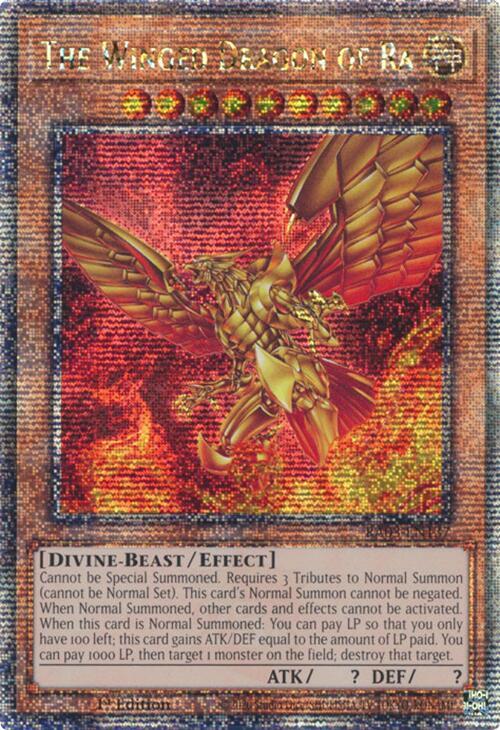 The Winged Dragon of Ra (Quarter Century Secret Rare) RA03-EN137 card from Quarter Century Bonanza