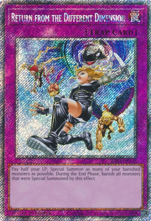 Return from the Different Dimension (Platinum Secret Rare) RA03-EN140 card from Quarter Century Bonanza