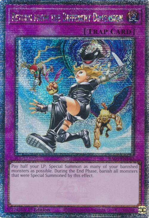 Return from the Different Dimension (Quarter Century Secret Rare) RA03-EN140 card from Quarter Century Bonanza