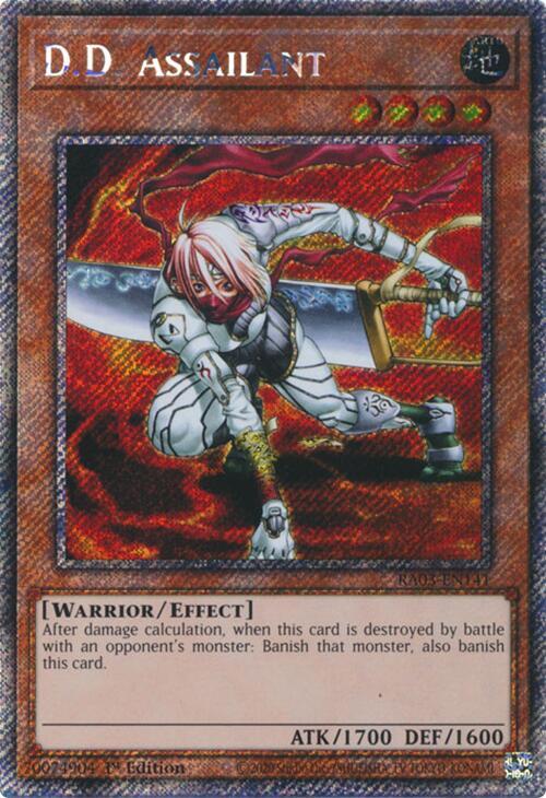 D.D. Assailant (Platinum Secret Rare) RA03-EN141 card from Quarter Century Bonanza