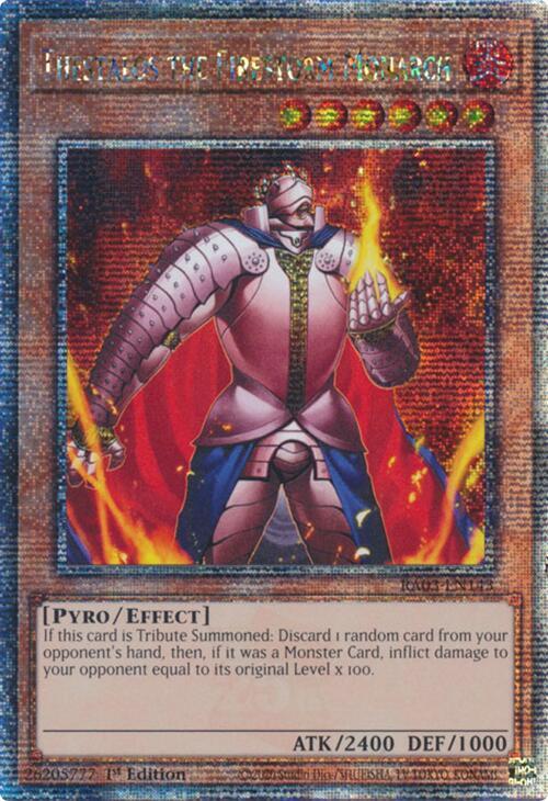 Thestalos the Firestorm Monarch (Quarter Century Secret Rare) RA03-EN143 card from Quarter Century Bonanza