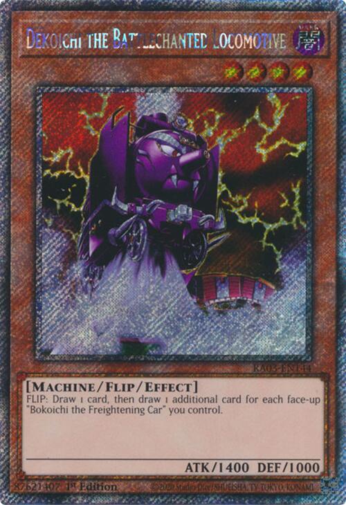 Dekoichi the Battlechanted Locomotive (Platinum Secret Rare) RA03-EN144 card from Quarter Century Bonanza