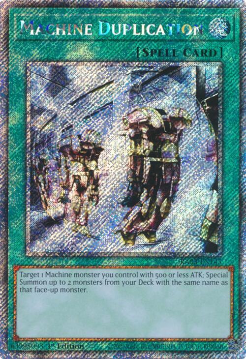 Machine Duplication (Platinum Secret Rare) RA03-EN145 card from Quarter Century Bonanza
